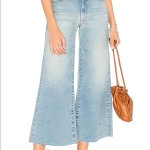 Mother Roller Crop Undone Wide Hem Jeans (IN BLACK!)